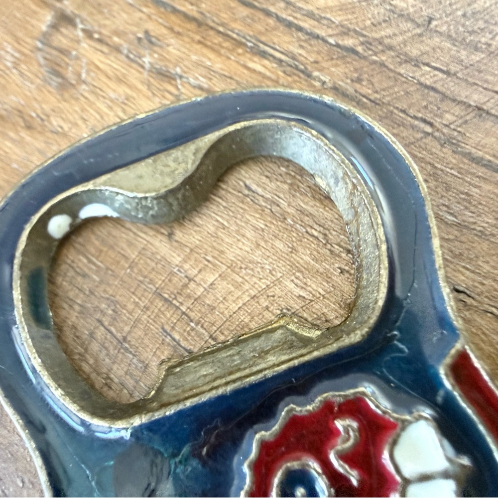 VTG Greek Seahorse Ship Bottle Opener enamel 1980s Greece brewing - Picture 6 of 7